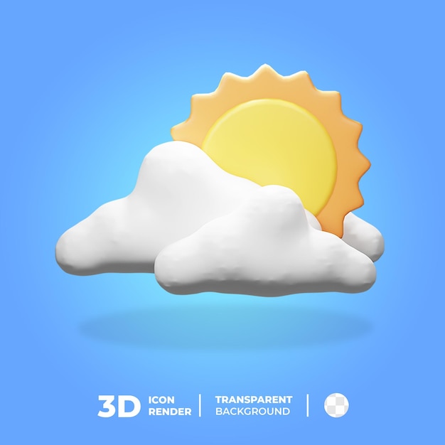 Icono 3d clima día soleado