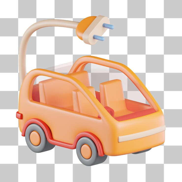 PSD icono 3d de coche ecológico
