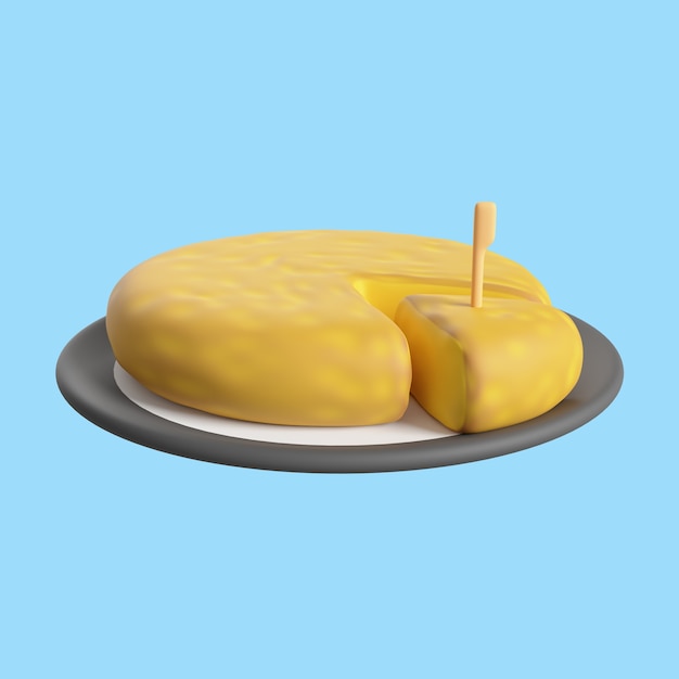 PSD icono 3d para cocina con queso