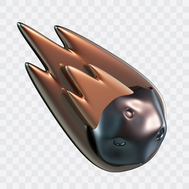 Icono 3D del cometa que cae