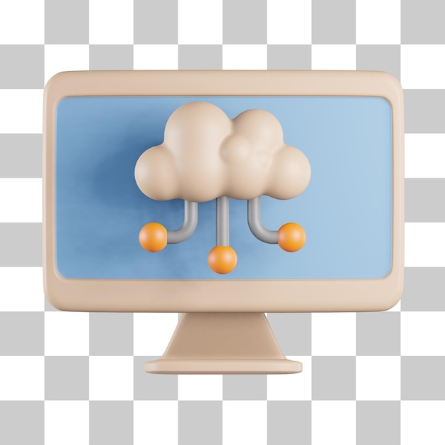 Icono 3d de computación en la nube