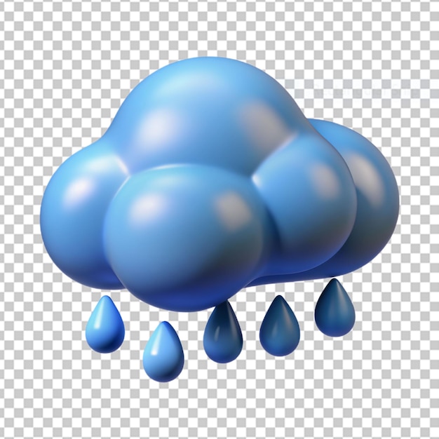 PSD icono 3d para condiciones climáticas con lluvia