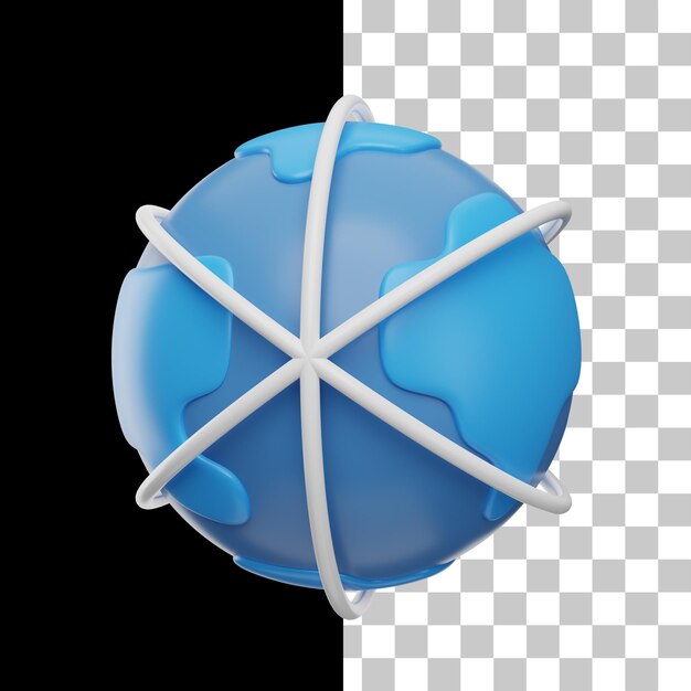 Icono 3D de conexiones globales
