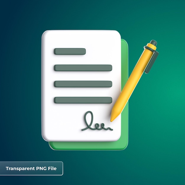 Icono 3D del contrato