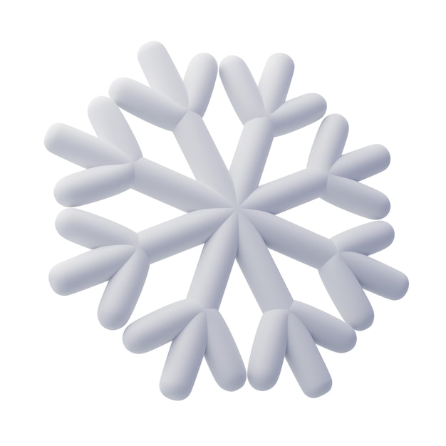 Icono 3D del copo de nieve de Navidad adorno navideño y concepto de vacaciones