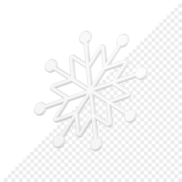 PSD icono 3d de copo de nieve de navidad