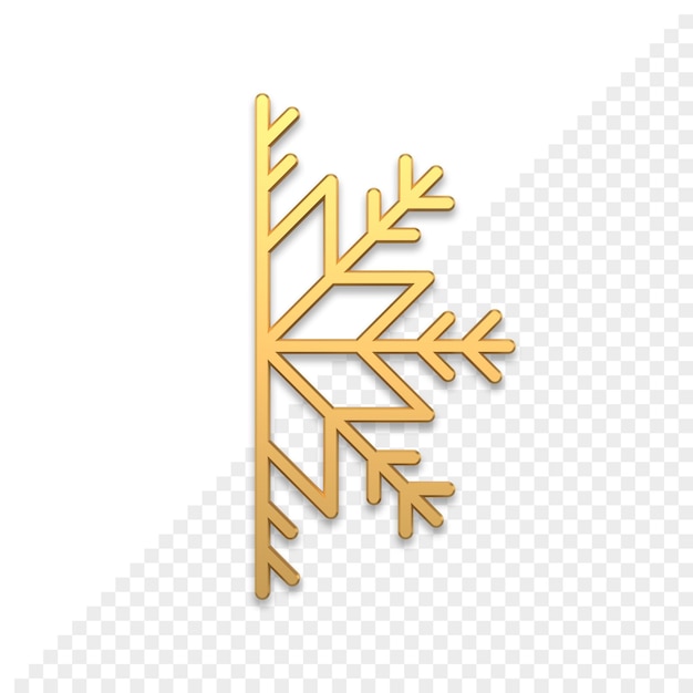 PSD icono 3d de copo de nieve de navidad