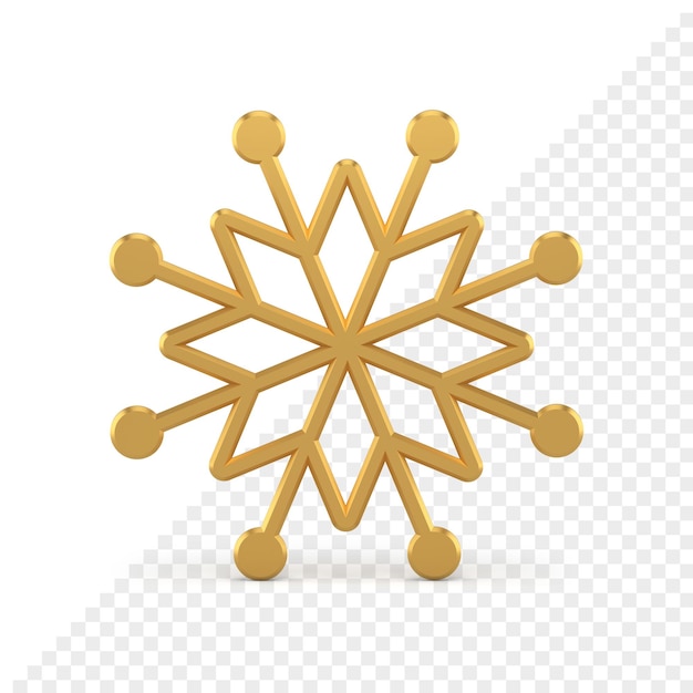 PSD icono 3d de copo de nieve de navidad