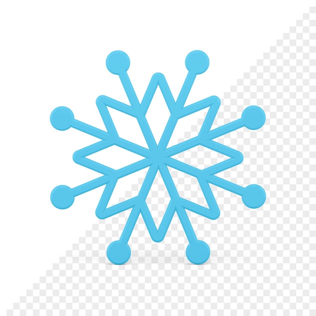 Icono 3d de copo de nieve de navidad