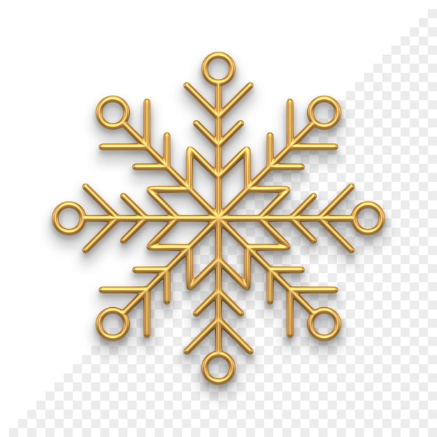 Icono 3d de copo de nieve de navidad