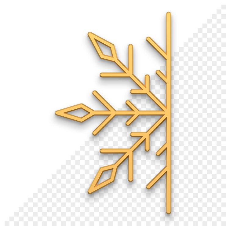 PSD icono 3d de copo de nieve de navidad