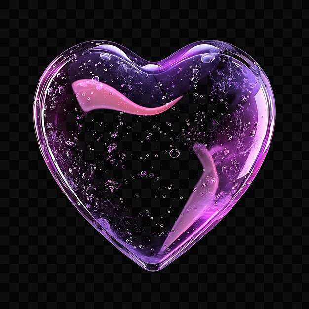 Icono 3d de corazón con forma simétrica hecho con acrilo esmaltado psd y2k diseño de logotipo web de neón brillante