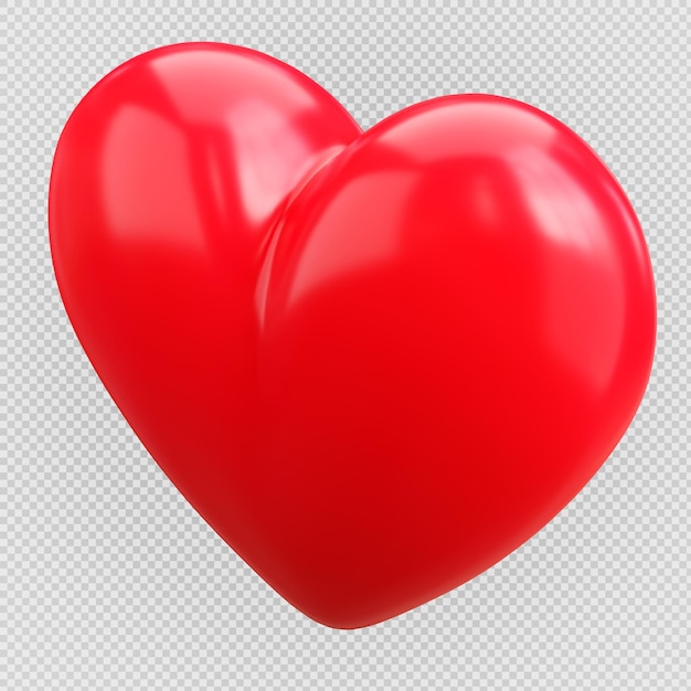 Icono 3d de corazón rojo