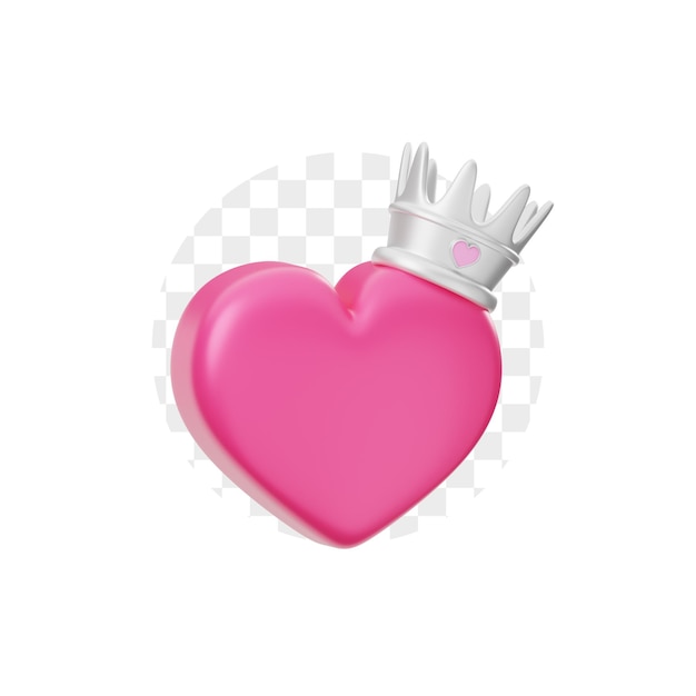 PSD icono 3d de la corona de amor