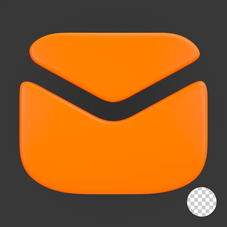 PSD icono 3d de correo electrónico