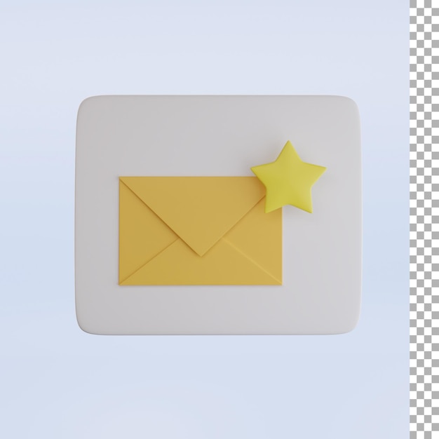 Icono 3d de correo favorito