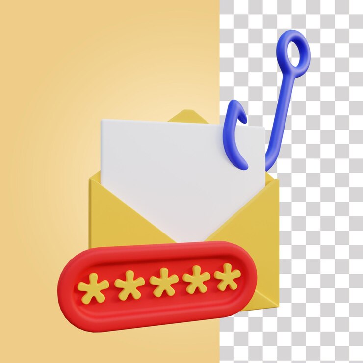 PSD icono 3d de correo de phishing