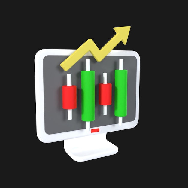 PSD icono 3d de crecimiento comercial