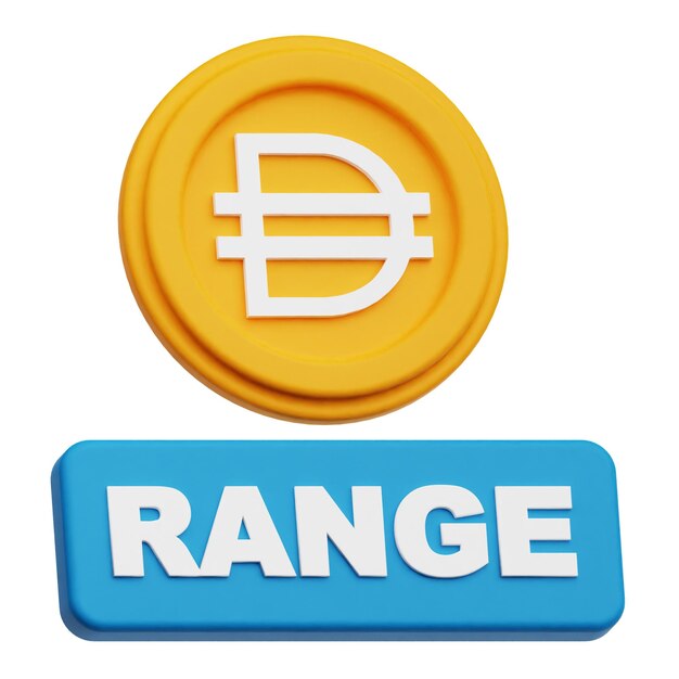 El icono 3D de la criptomoneda DAI aislado en el fondo blanco