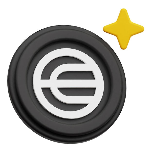 Icono 3D de la criptomoneda mundial aislado en el fondo blanco
