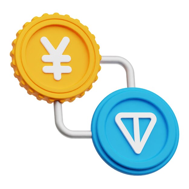 icono 3D de criptomoneda Toncoin aislado sobre fondo blanco