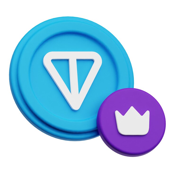 PSD icono 3d de criptomoneda toncoin aislado sobre fondo blanco