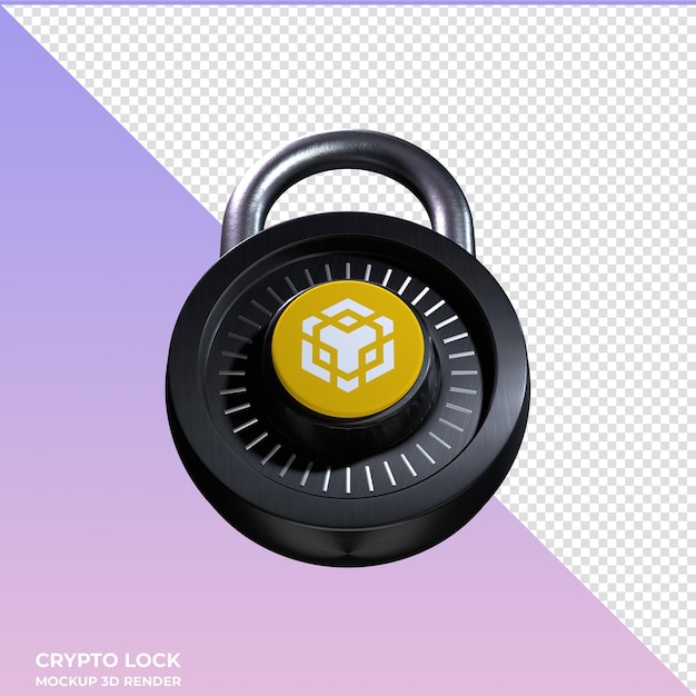 El icono 3d de crypto lock binance coin bnb