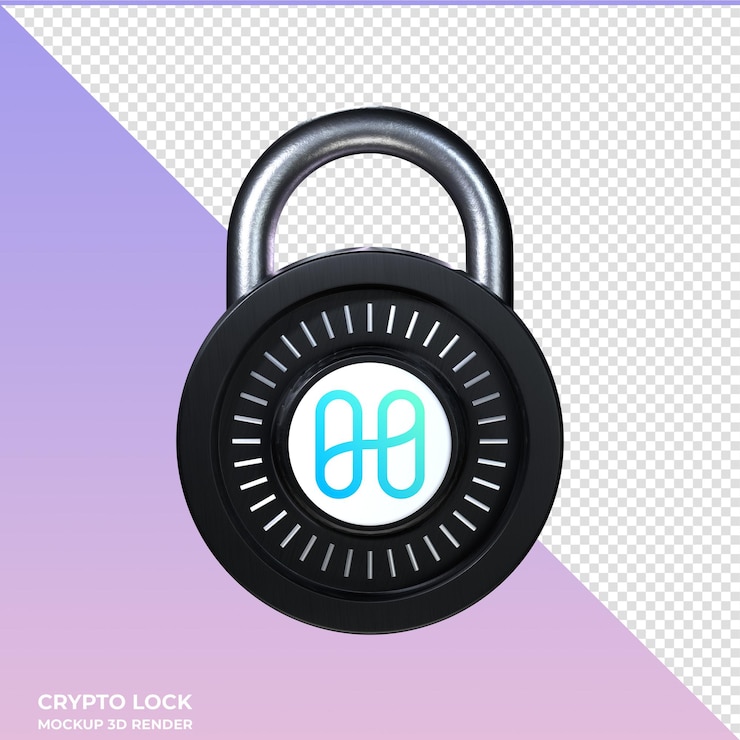 PSD el icono 3d de crypto lock harmony one