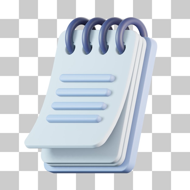 Icono 3d del cuaderno