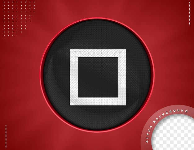 ICONO 3D CUADRADO ROJO PARA COMPOSICIÓN