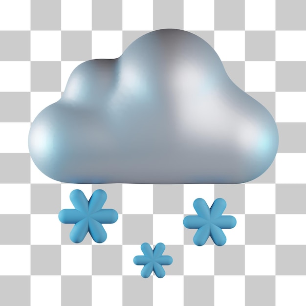 PSD icono 3d cubierto de nieve