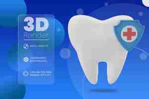 PSD icono 3d de cuidado dental