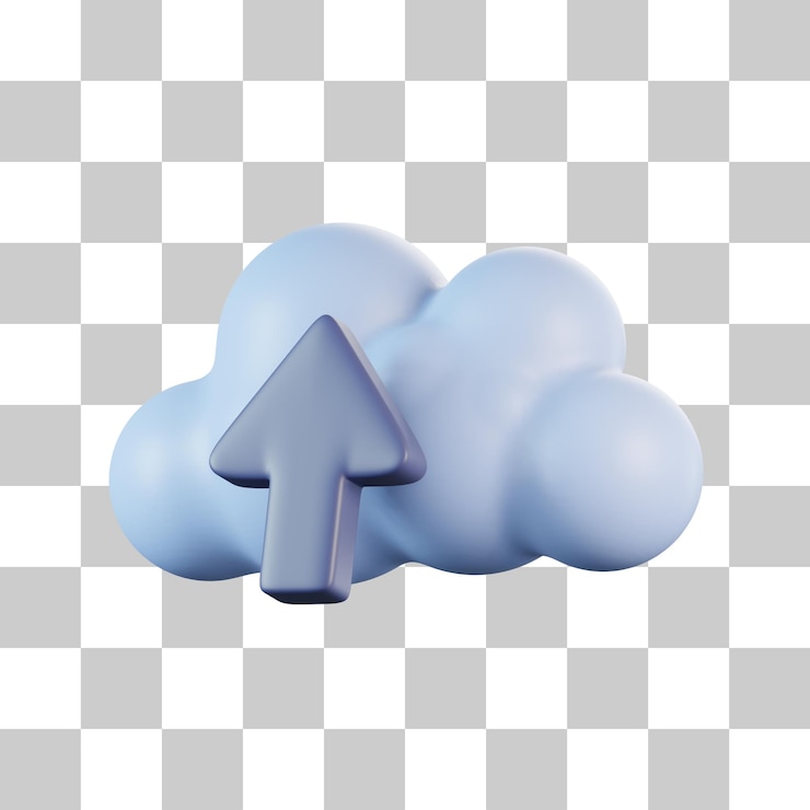 PSD icono 3d de datos de copia de seguridad en la nube