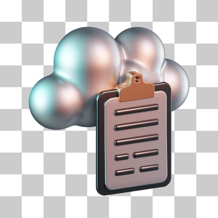 PSD icono 3d de datos de tareas en la nube