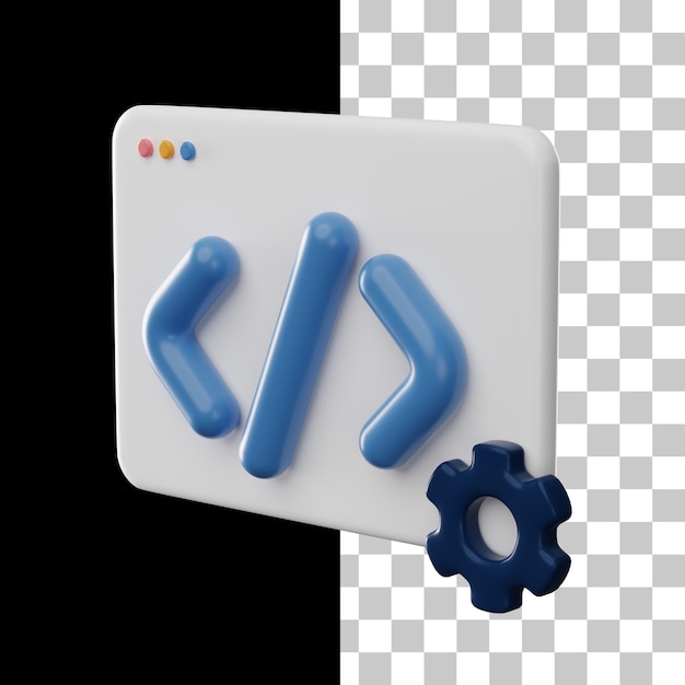 Icono 3d de desarrollo informático