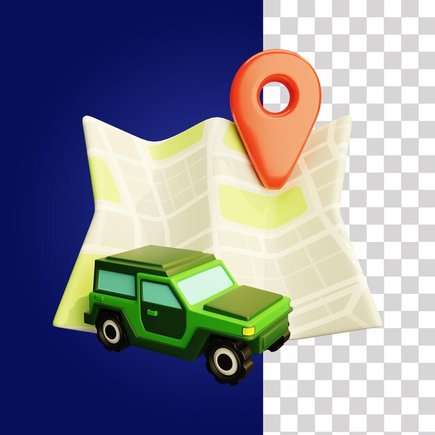 PSD icono 3d de destino de viaje