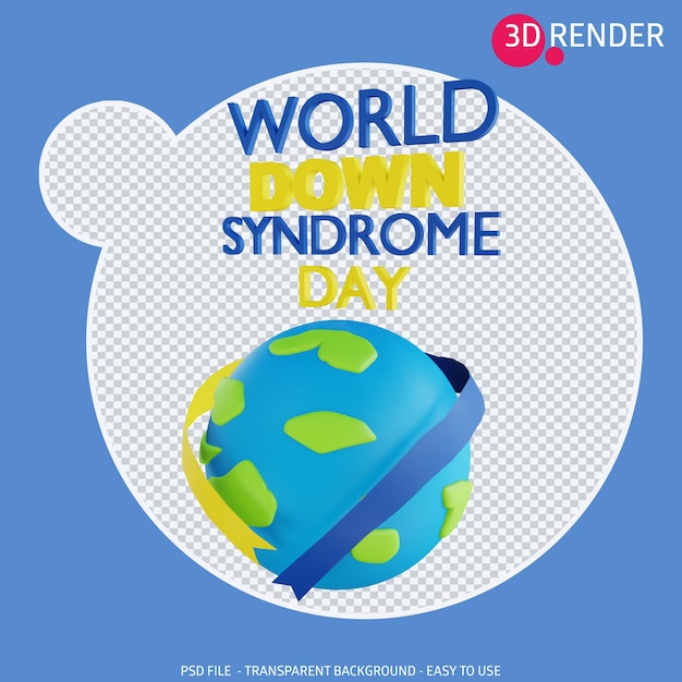 icono 3d día mundial del síndrome de down