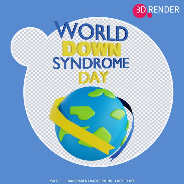 icono 3d día mundial del síndrome de down