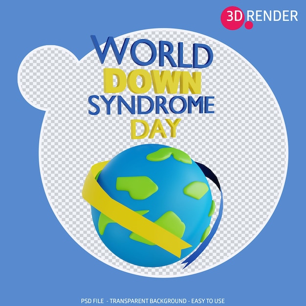 Icono 3d día mundial del síndrome de down