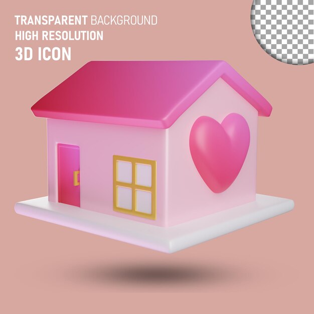 El icono 3D del día de San Valentín