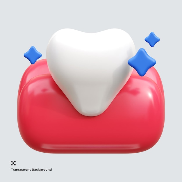 PSD icono 3d del diente incisivo