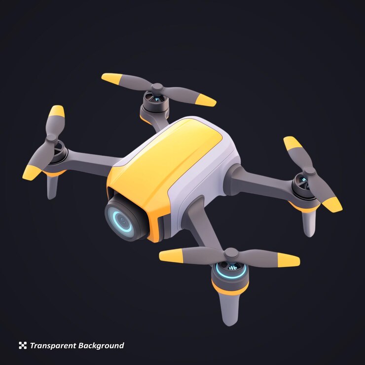 PSD icono 3d de diseño de drones futurista en un fondo transparente
