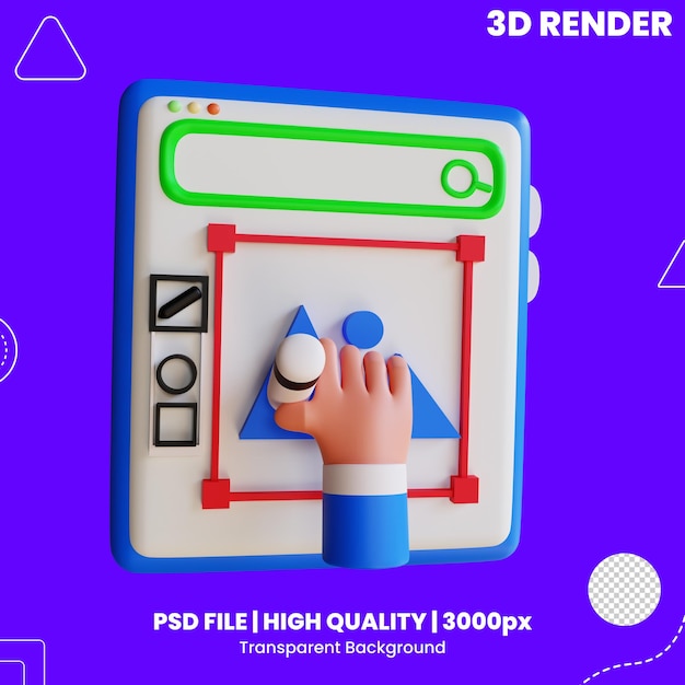 El icono 3D en el diseño gráfico en línea