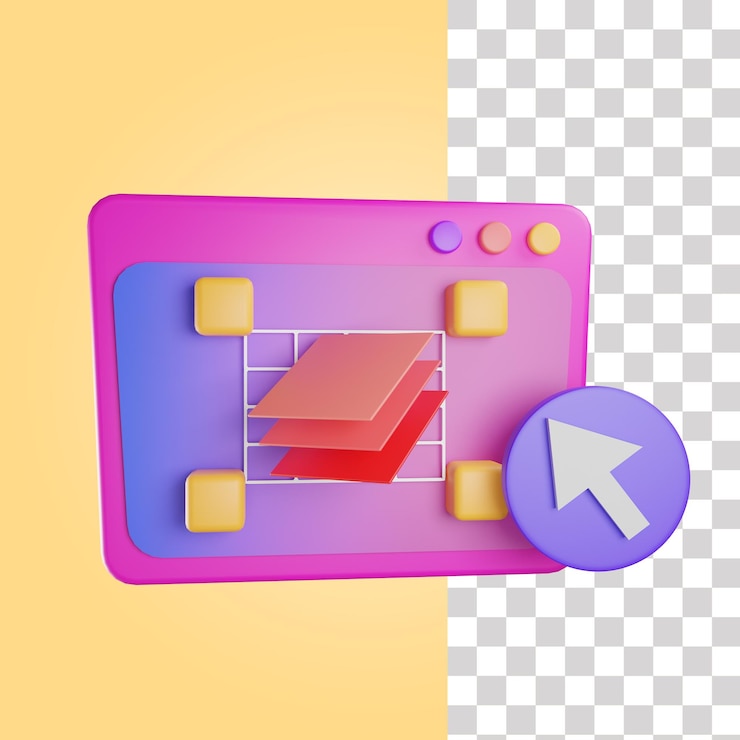 PSD icono 3d de diseño gráfico