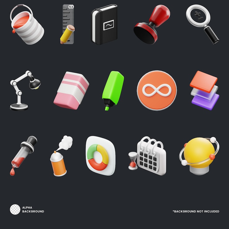 PSD icono 3d de diseño gráfico