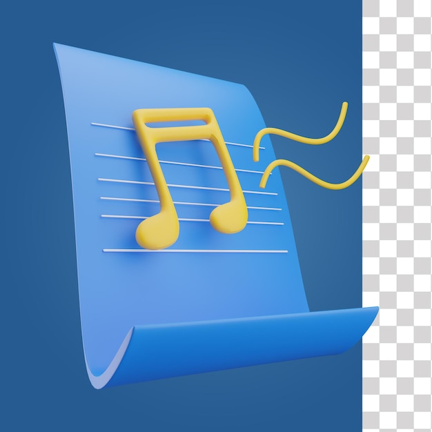 Icono 3d de documento de música