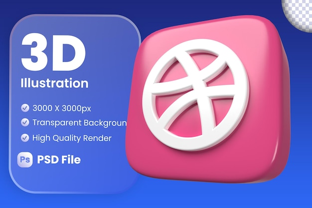 Icono 3D Dribbble