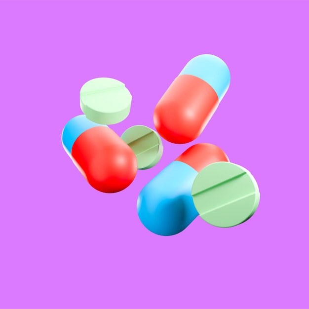 un icono 3D de las drogas y la medicina