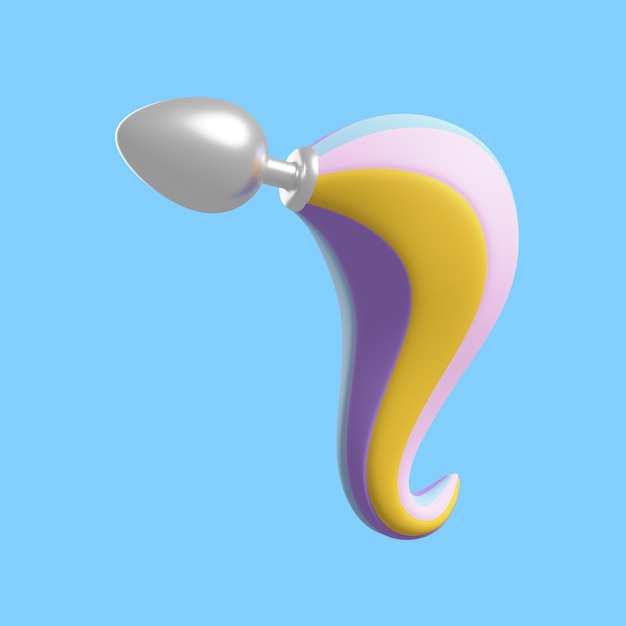 Icono 3d para educación sexual con tapón anal