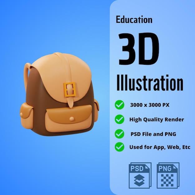 icono 3D para la educación